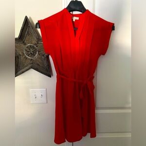 Red dress with matching tie belt